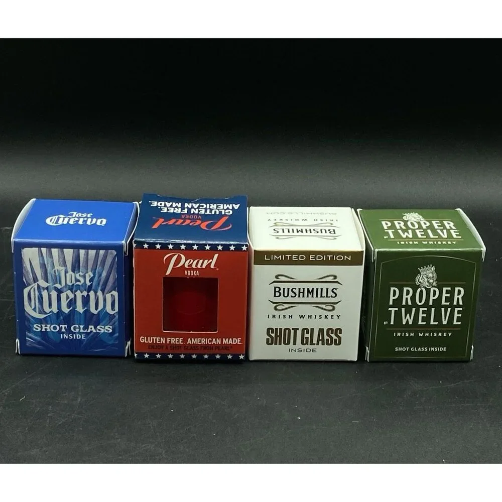 Shot Proper Twelve Jose Cuervo Pearl Vodka Bushmills Boxed Bottle Topper LOT 4